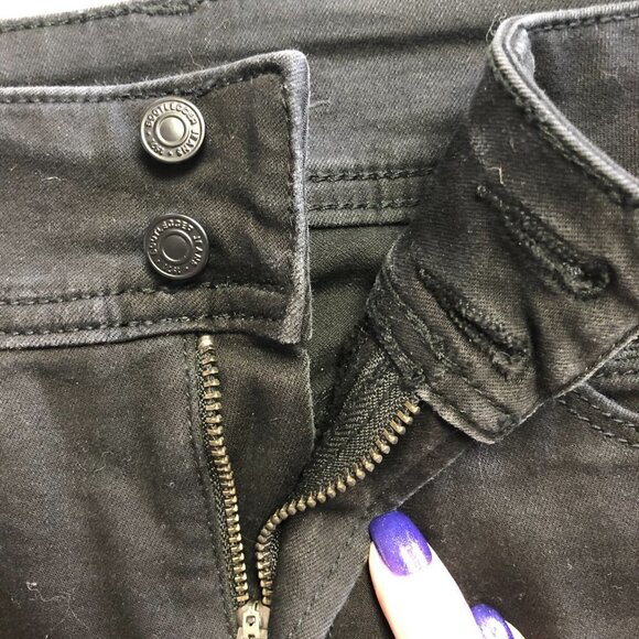 Bootlegger Black Push Up High Rise Double Button Skinny Jeans Size 26 - Picture 8 of 13